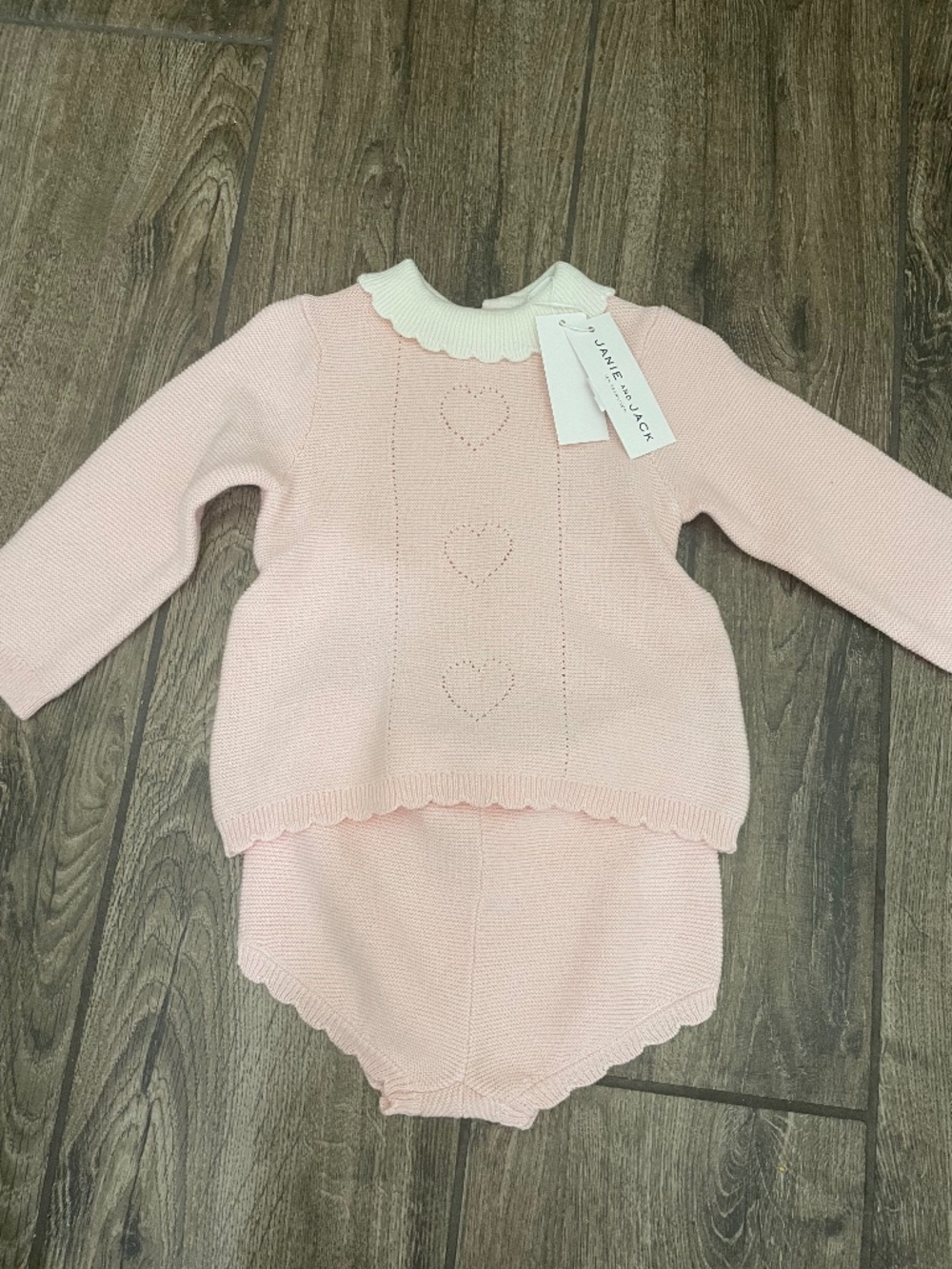 Janie and Jack Baby Heart Pointelle Matching Sweater Set NWT